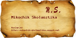 Mikschik Skolasztika névjegykártya